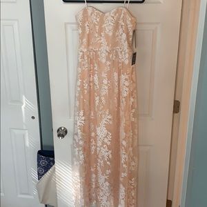 Lace strapless maxi